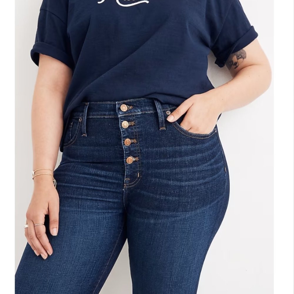 Madewell 9" Mid-Rise Skinny Jeans Button-Front Edition